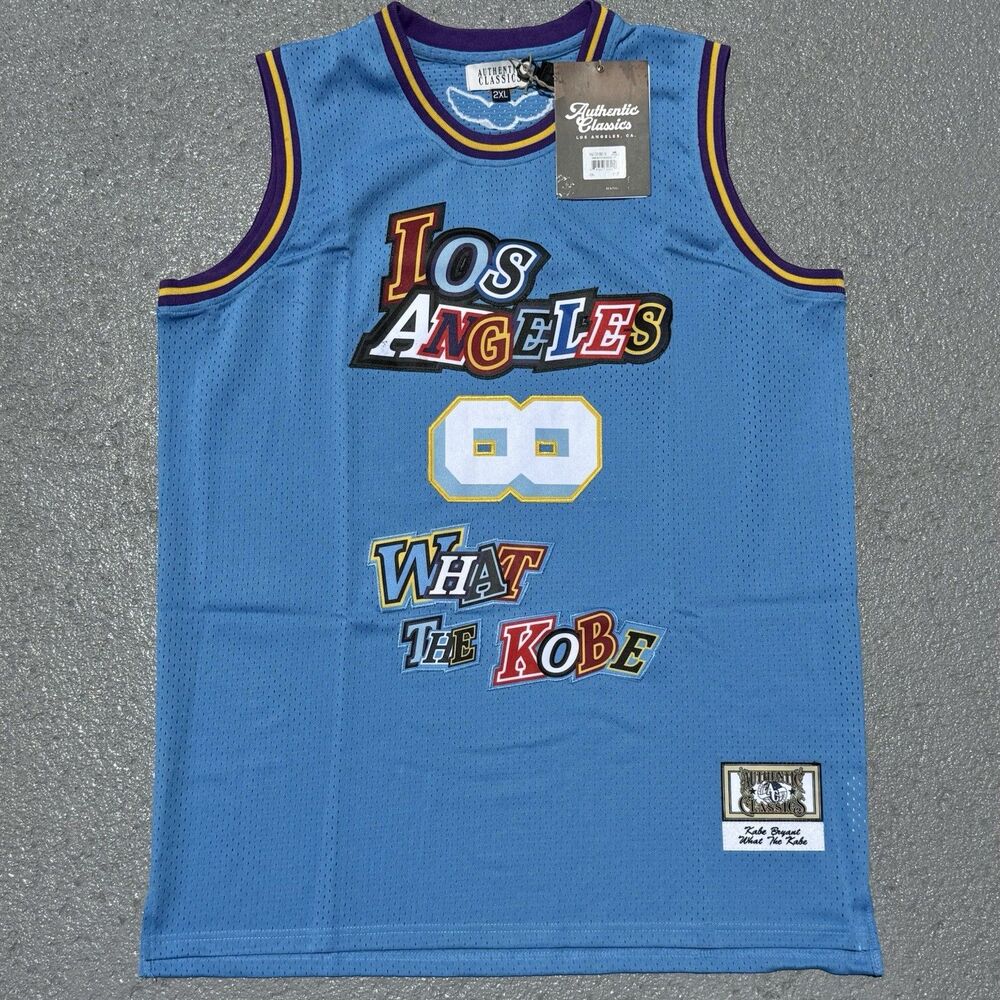 Men's Los Angeles ‘What The Kobe’ Kobe Bryant Jersey Headgear Classics Size 2XL